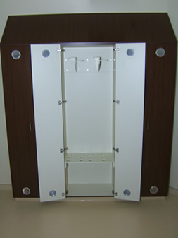 Photo of custom endoscopy storage cabinets with cherry finish